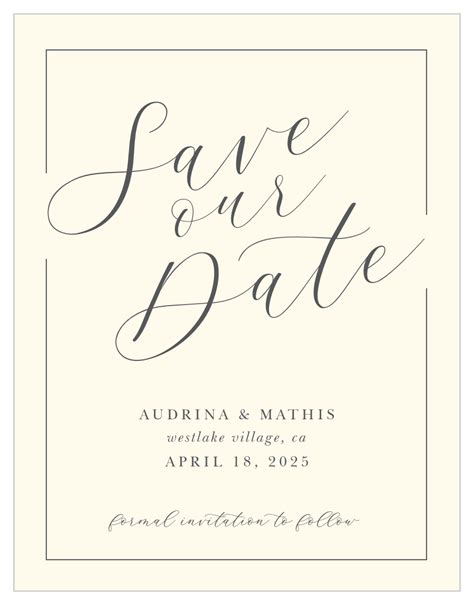 Elegant Typography Save The Date Cards By Basic Invite