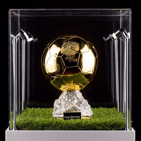 Diego Maradona Signed Full Size Ballon D’or Trophy - Golden Soccer Signings