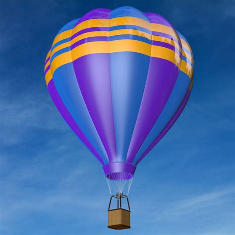 Hot Air Balloon Free D Model Ds Obj Blend Fbx Mtl Free D