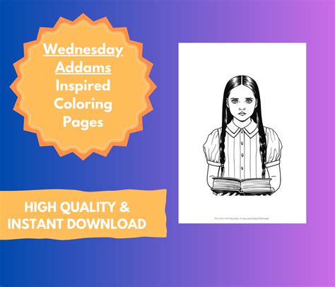 Wednesday Addams Inspired Coloring Pages Printable Wednesday Addams