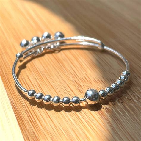 Sterling Silver Baby Bangle Bracelet Baby Anklet With Bells Etsy