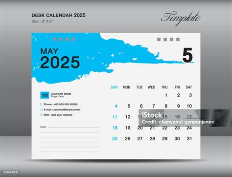 Desain Kalender Meja 2025 Template Mei 2025 Template Kalender 2025