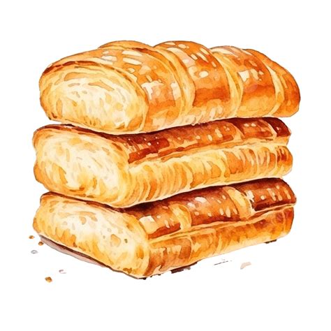 Bread Fast Food Watercolor Baguette Bread Watercolor Png Transparent