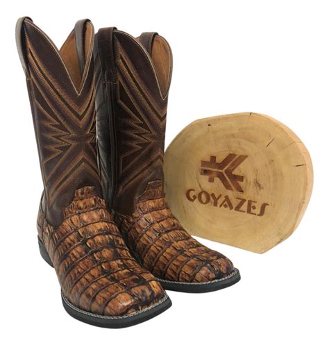 Bota Texana Masculina Goyazes Couro Rabo De Jacaré Original