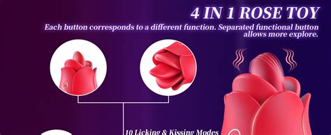 Rose Sex Toys G Spot Vibrator 4 In 1 Mouth Shaped Rose Clitoral Stimulator Adult Sex Toy With