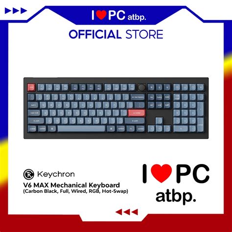 Keychron V Max QMK Mechanical Keyboard Carbon Black Full Wired RGB Hot Swap QMK VIA