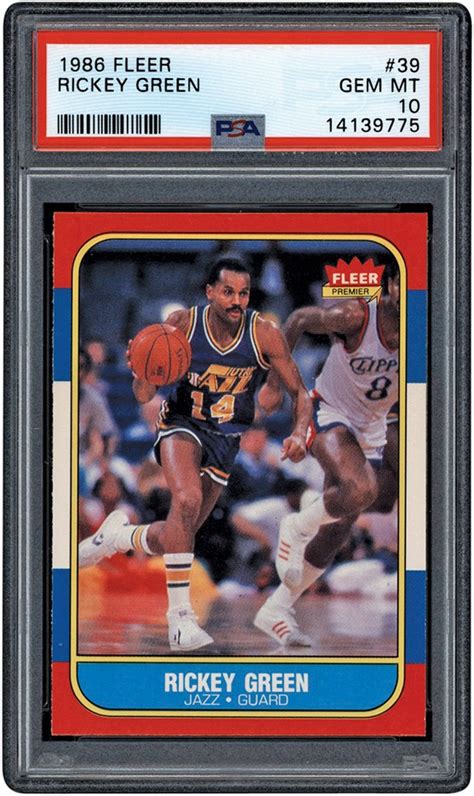 1986 Fleer 39 Rickey Green PSA GEM MINT 10 The 86 Fleer PSA 10 Set