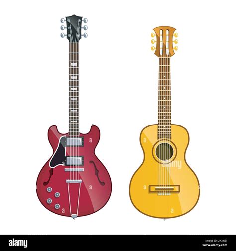 Vector Conjunto de Ilustración de Guitarra Eléctrica Aislada sobre