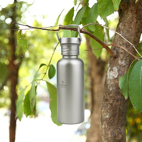Титановая бутылка 750ml + кружка 300ml TOMSHOO. Туристическая фляга из ...