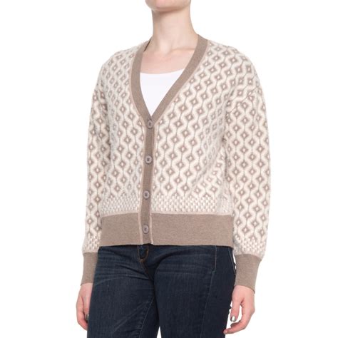 Cupcakes & Cashmere Eyelash Geo Boyfriend Cardigan Sweater (For Women
