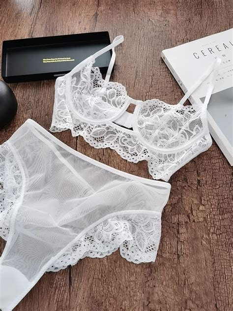 Ultra Thin See Through Sexy Lingerie Lace Edge Girls Underwear Female Steel Ring Large Breasts