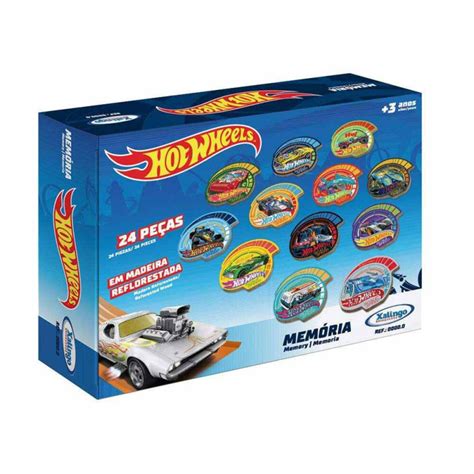 Jogo da Memória em Madeira Hot Wheels 24 Peças Xalingo