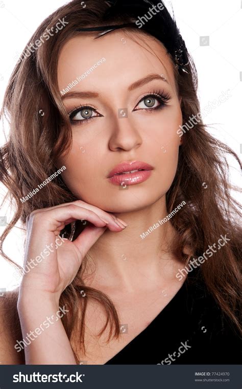 Beautiful Brunette Woman Sexy Lips Stock Photo Shutterstock