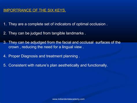 Andrews Six Keys Of Occlusion Certified Fixed Orthodontics Courses In