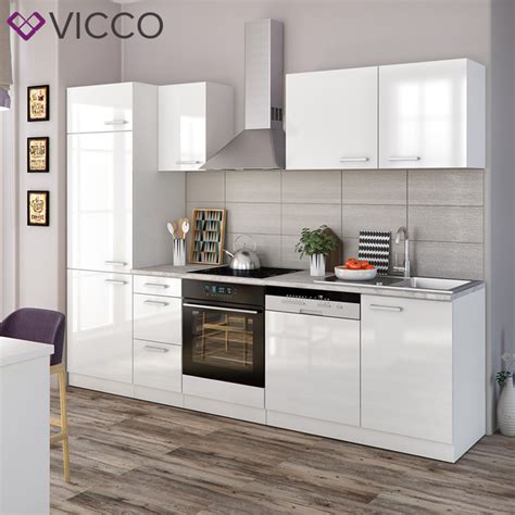 Готовая кухня Vicco Optima, 270 см, белый глянец – купить онлайн на ROZETKA