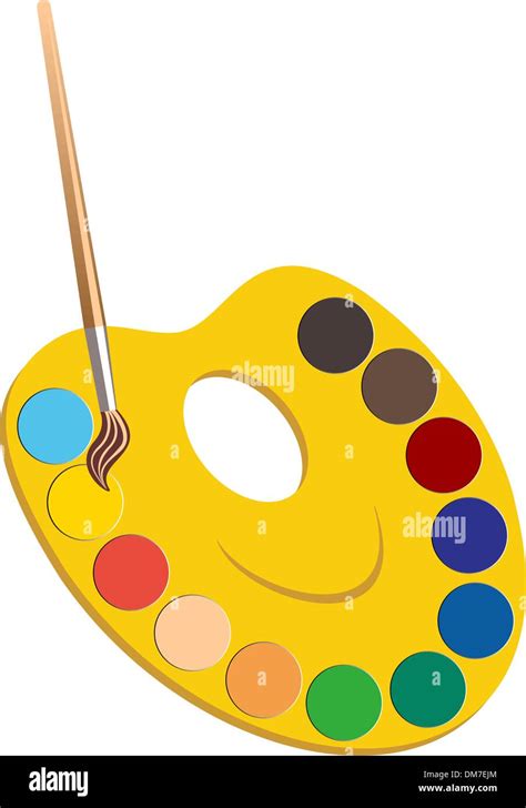 Palette With Paints Stock Vector Image Art Alamy