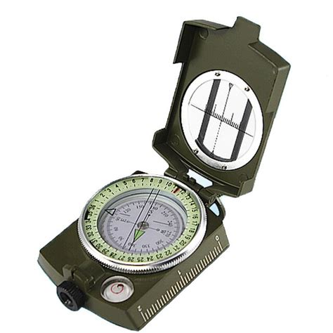 Military Army Metal Prismatic Sighting Compass High Accuracy Waterproof Compass With Pouch