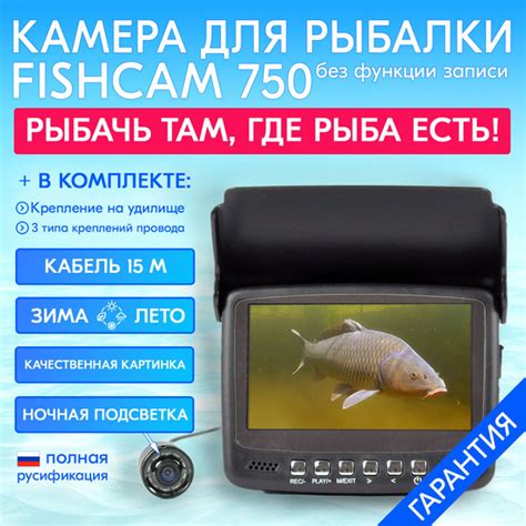 Камера для рыбалки Fishcam plus 750 с подсветкой - длина кабеля 15 ...