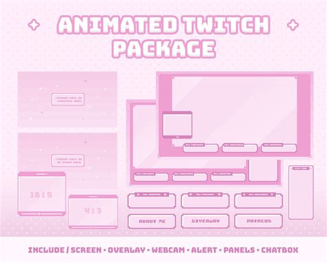 Animated Twitch Overlay Package Cute Pixel Window Overlay Theme Kawaii Twitch Overlay Aesthetic