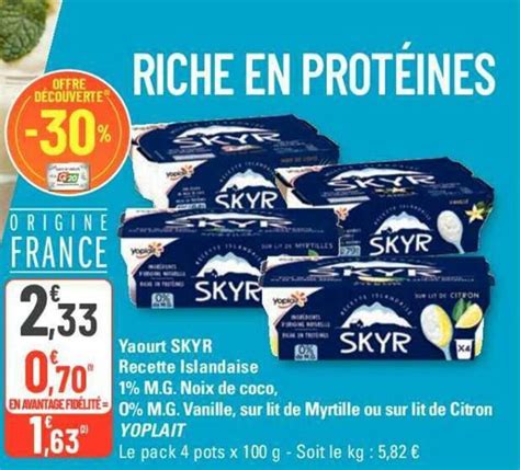 Promo Yaourt Skyr Recette Islandaise M G Noix De Coco Chez G