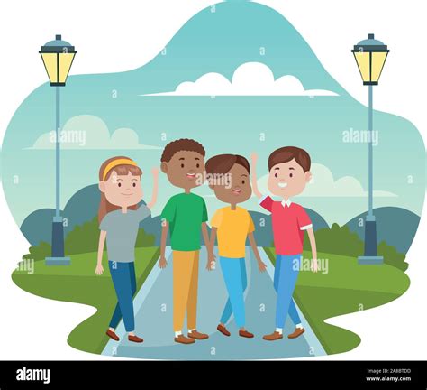 young people characters in the park Stock Vector Image & Art - Alamy