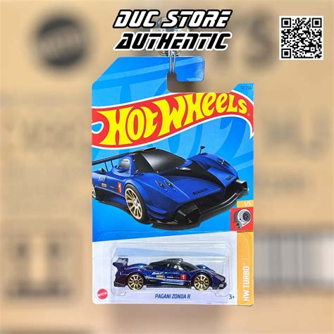 ducstore vn Xe mô hình HKK83 Hot Wheels Pagani Zonda R Blu Azzurro