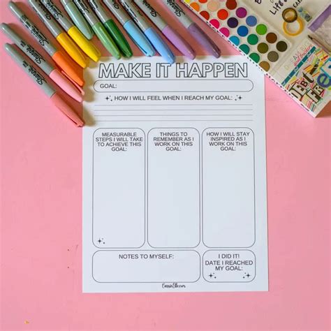 Free Printable Goal Setting Vision Board Template - Carrie Elle