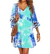 Ekouaer Women S Swimsuit Cover Up Bell Sleeve Beachwear Coverups Deep V Neck Bikini Beach
