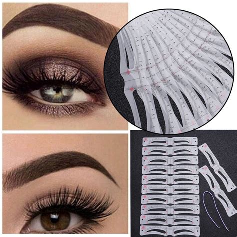 Jual Ready Cetakan Alis Card Eyebrow Makeup Brow Drawing Guide 12