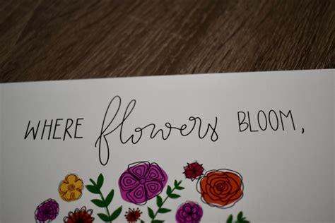 Where Flowers Bloom So Does Hope Art Print 8 5x11 Inch Etsy