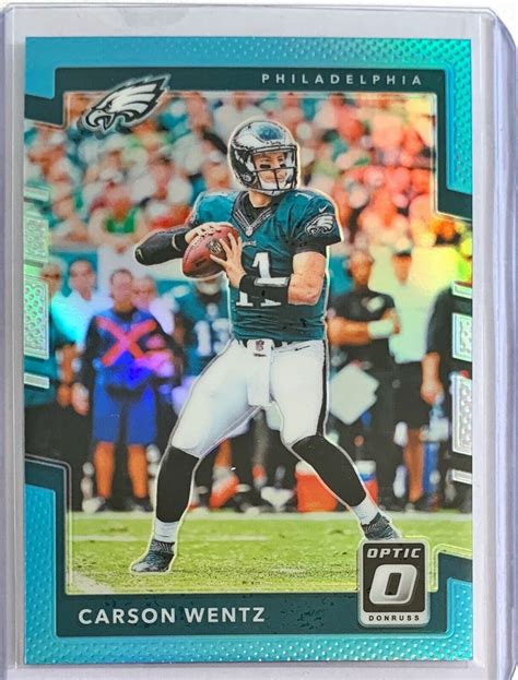 2017 Donruss Optic Aqua Holo Prizm 4 Carson Wentz 299 EBay