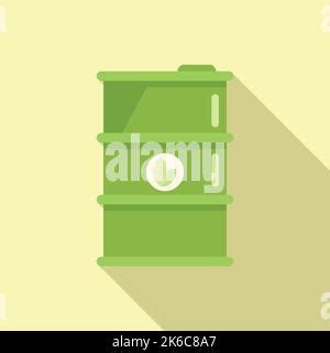 Eco Oil Barrel Icon Flat Vector Digital Home Digital Care Isolated