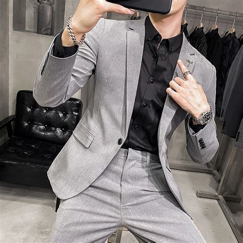 Terno Pontilhado Listras Masculino Smoking Formal Roupas Slim Fit Todos Os Fósforos Um Botão