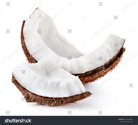 Coconut Slice Coco Pieces Isolated On Stock Photo Shutterstock