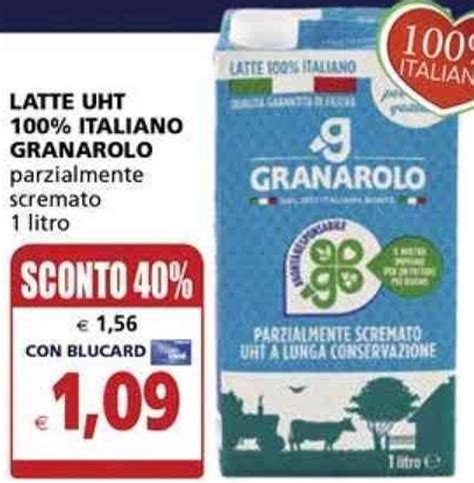 Granarolo Latte UHT 100 Italiano Parzialmente Scremato 1 L Offerta Di