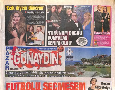 Sabah Gazetesi G Nayd N Eki Mart Meryem Uzerli Galaya