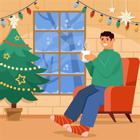 A Cup Of Hot Drink In Winter Vector Art At Vecteezy