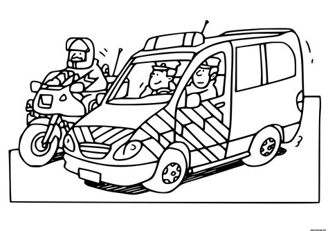 Coloriage Voiture De Police Americaine Avec Un Sourire Dessin Voiture