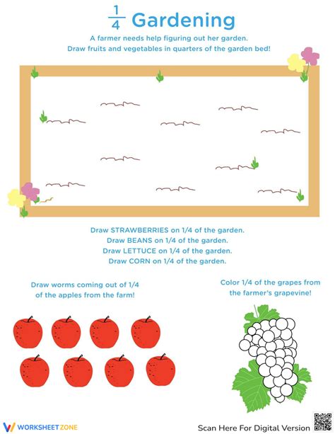 Garden Fractions Worksheet