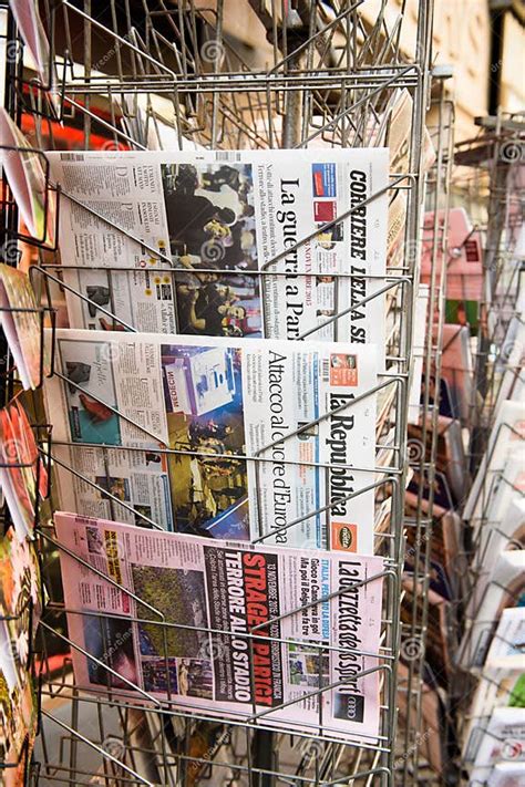 Front Covers Of Italian Newspapers Editorial Stock Image Image Of