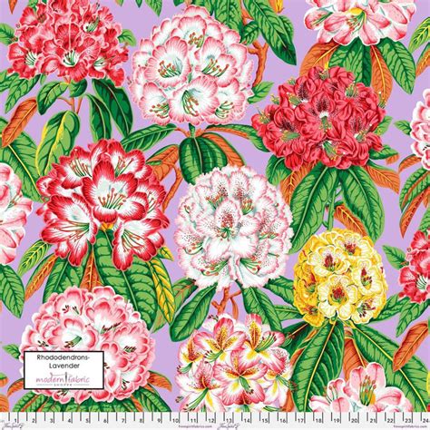 Pre Order Kaffe Fassett August 2023 Collective Rhododendrons Pwpj124 Lavender Half Yard