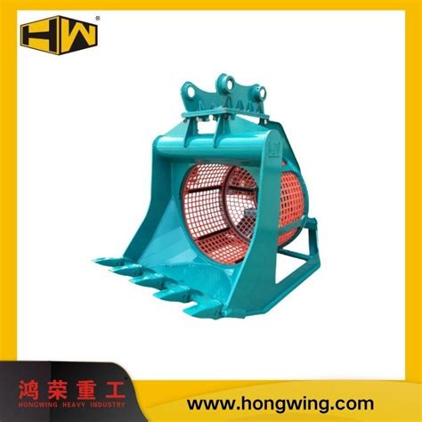 Hardox Excavator Attachment Hydraulic Rotary Screening Bucket For 28 35