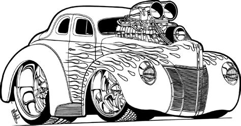 Adult Coloring Hot Rods Coloring Pages