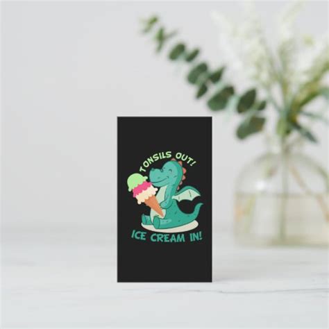 Tonsillectomy Surgery Tonsils Out Ice Cream In Business Card Zazzle