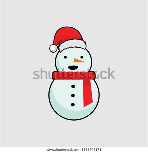 Vector Snowman Red Hat Stock Vector Royalty Free 1853749171