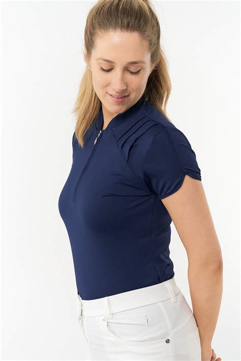 Pure Golf Olivia Ladies Cap Sleeve Polo Shirt Navy Surprizeshop