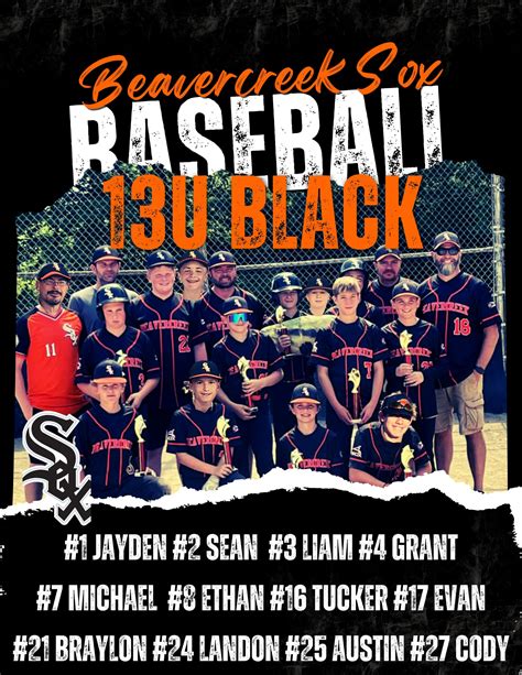 13u Black Beavercreek Sox Baseball