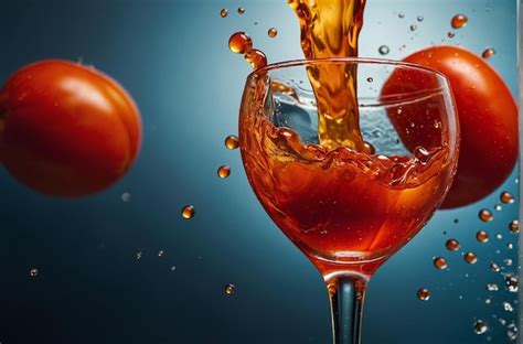 Premium Photo Vibrant Photo Of Tomato Juice Splash In Glas