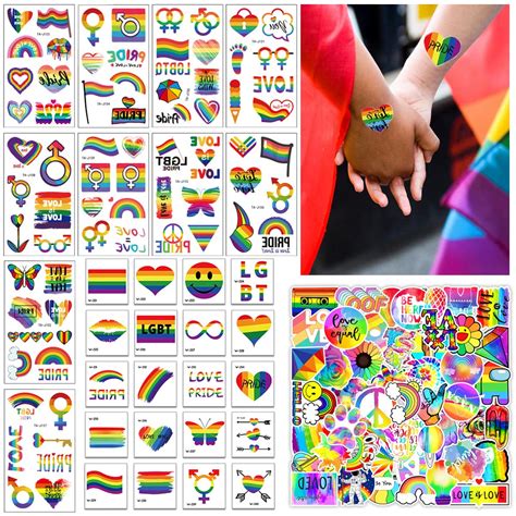 30 Sheet Lgbt Rainbow Temporary Tattoos Gay Pride Tattoos Waterproof Lgbtq