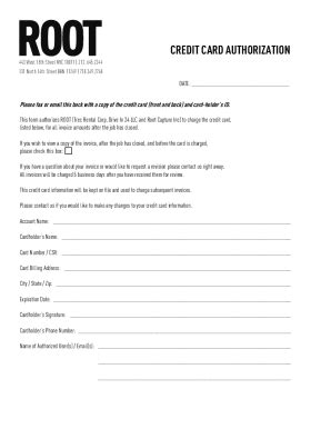 Fillable Online Credit Card Authorization This Form Is Being Provided